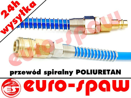 Wąż spiralny poliuretan 10x6.5 - 5m szybkozłącza