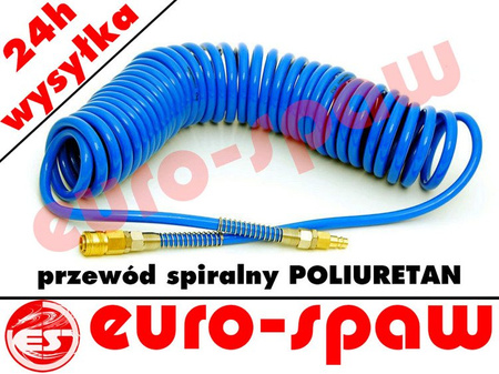 Wąż spiralny poliuretan 10x6.5 - 5m szybkozłącza