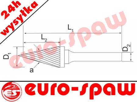 Frez trzpieniowy stożkowy Ø6, M0616 /CB TiN