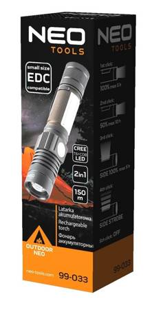 Latarka akumulatorowa USB 800 lm CREE NEO 99-033