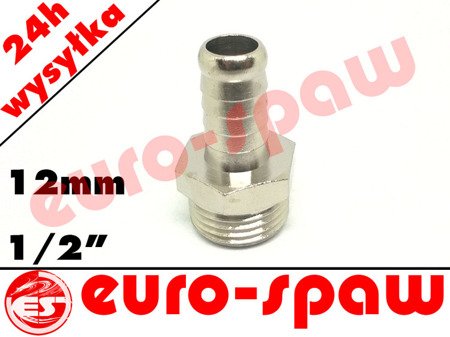 Złączka choinkowa (króciec) na wąż 12mm, gwint 1/2" Z