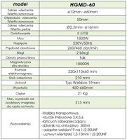 Wiertarka magnetyczna MAGNUM 1800W HGMD-60